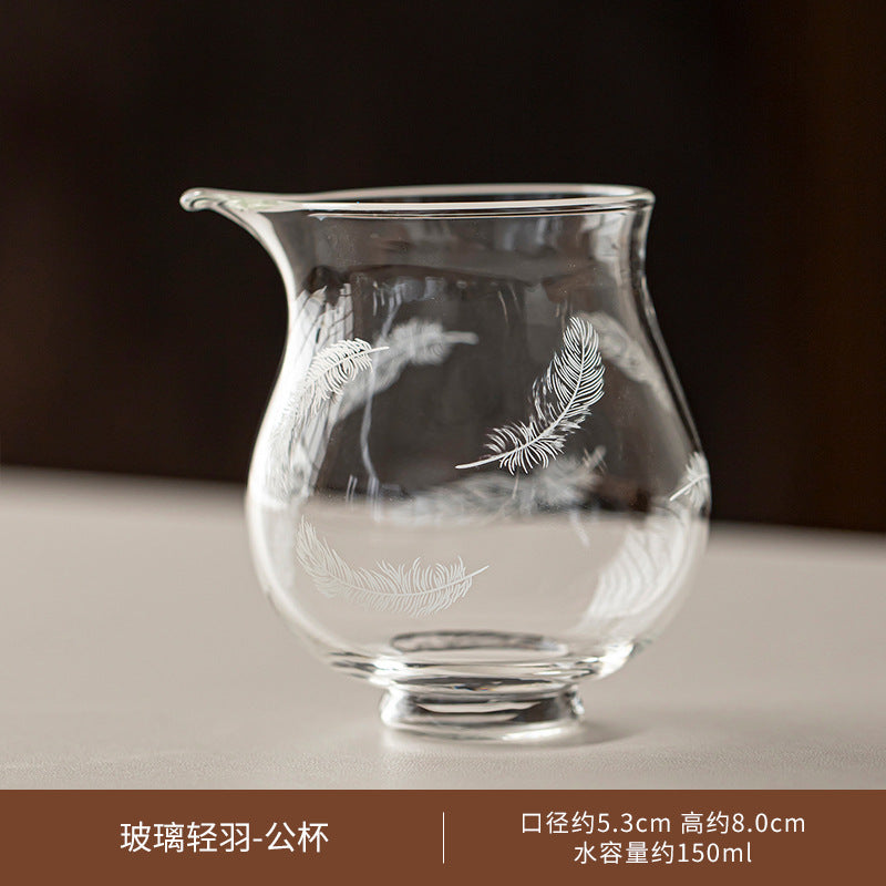 Borosilicate Glass Gongfu Tea Set with Lid Bowl Premium Transparent Tea Ware for Home Office Business Reception