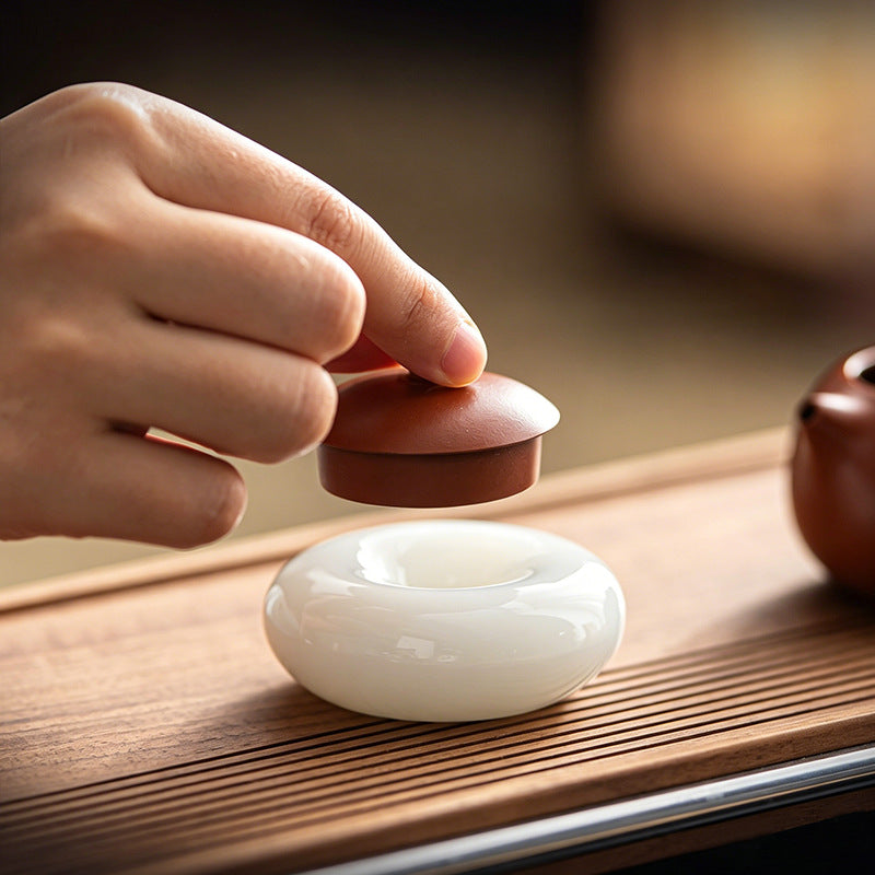 White jade simple indoor incense insert incense seat incense holder aromatherapy stove incense road spare parts household cover tea ceremony accessories ornament