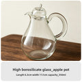 Japanese Handcrafted Glass Sake Carafe Apple Shaped Sharing Bottle Multifunctional Liquor Decanter Wine Pot Tea Pitcher